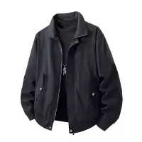 春秋季情侣款工装休闲夹克斑驳布艺宽松潮流翻领宽松夹克潮牌外套