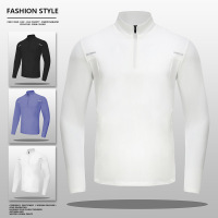 春秋新款半拉链上衣休闲运动长袖T恤男立领卫衣套头男士体恤