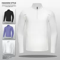春秋新款半拉链上衣休闲运动长袖T恤男立领卫衣套头男士体恤