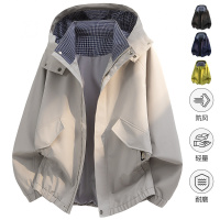 春秋新款潮牌机能风连帽冲锋衣夹克男生美式街头宽松情侣工装外套