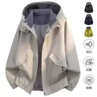 春秋新款潮牌机能风连帽冲锋衣夹克男生美式街头宽松情侣工装外套