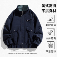 春秋新款美式潮牌棒球服立领夹克外套男冲锋衣青少年工装宽松男装