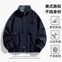 春秋新款美式潮牌棒球服立领夹克外套男冲锋衣青少年工装宽松男装
