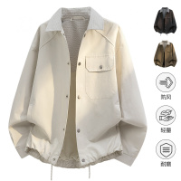 男装新款美式潮牌春秋季工装翻领休闲百搭痞帅青少年男士夹克外套