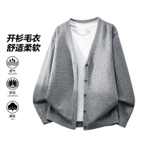 春秋季新款开衫男士V领毛衣男士外穿韩版潮流宽松休闲针织衫外套