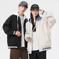 男士夹克春秋季新款美式潮牌痞帅休闲上衣棒球服男假两件外套