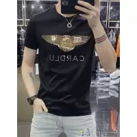 欧洲站潮牌夏季新款男装潮流欧货镭射烫钻T恤男短袖丝光棉 冰丝