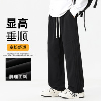 裤子男春秋新款休闲裤潮流直筒卫裤男生宽松垂感显高有型运动长裤