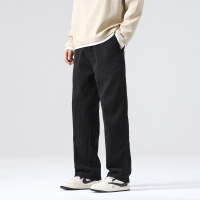 裤子男黑色直筒男士休闲裤春秋款宽松潮流运动卫裤垂感阔腿长裤子