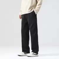 裤子男黑色直筒男士休闲裤春秋款宽松潮流运动卫裤垂感阔腿长裤子