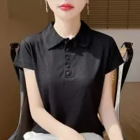 2026夏季新款女装POLO领衬衫短款时尚T恤薄款打底衫显瘦短袖