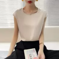 圆领缎面吊带背心女夏季新款西装内搭打底衫气质宽松无袖上衣