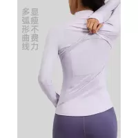 拼接健身上衣外套透气弹力口袋跑步运动瑜伽服长袖女