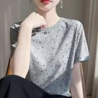 法式简约国墨画短袖打底衫夏新款小众温柔短袖T恤上