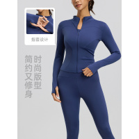 纯色基础瑜伽服外套裸感紧身透气立领运动健身上衣女