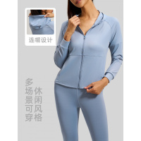 宽松上衣瑜伽服健身跑步运动服连帽开衫运动外套