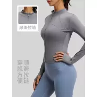 拼线瑜伽外套透气防紫外线健身衣显瘦轻薄防晒衣