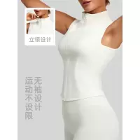 新款无袖健身外套女弹力紧身显瘦运动上衣