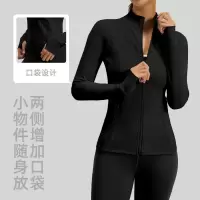 欧美风拼接健身外套透气弹力口袋跑步骑行运动瑜伽服外套