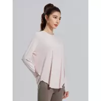 新款冰丝瑜伽罩衫圆领宽松透气百搭运动长袖T恤