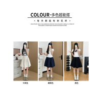 日系藏青色半身裙女夏季2026新款高腰a字短裙小个子工装五分中裙