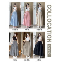 灰色山本裙裤女夏季薄款2026新款高腰垂感半身裙小个子冰丝阔腿裤