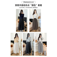 糯米半身长裙女2026新款春小个子高腰a字半身裙蓬蓬针织花苞半裙