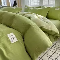 全棉华夫格床上四件套纯棉2026新款简约床单被套罩床笠款床品
