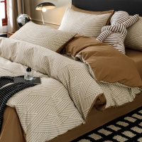 北欧风全棉床上四件套2026新款纯棉轻奢高级感床品床单被套三件套