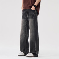 2026春夏季新款高街水洗复古牛仔裤男士潮牌直筒宽松时尚休闲长裤