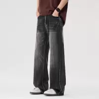 2026春夏季新款高街水洗复古牛仔裤男士潮牌直筒宽松时尚休闲长裤