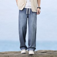 2026春夏新款休闲裤天丝垂感牛仔裤男士薄款宽松凉感直筒时尚长裤