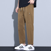 2026 春夏男士休闲裤 抽绳宽松锥形裤 卡其色肌理感休闲哈伦裤 男