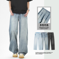 冰氧吧工装牛仔短裤男 夏季吸汗透气五分裤 抽绳宽松大口袋中裤潮