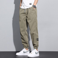 抽绳束脚裤男 军绿小标装饰裤 肌理感面料 春夏透气 日系休闲长裤