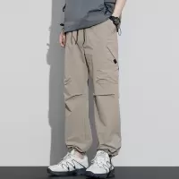 春夏新款男士直筒休闲裤美式工装个性卡扣侧袋可调裤脚薄款长裤男