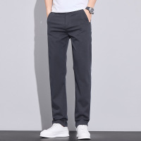 男士深灰直筒休闲裤 弹力商务通勤裤 春夏透气百搭裤子