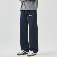 男士阔腿牛仔裤 抽绳松紧腰工装裤 潮流百搭街头风裤子 青年男装