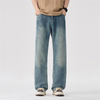 直筒牛仔裤男款春夏季薄款美式潮牌宽松时尚阔腿复古水洗阔腿长裤