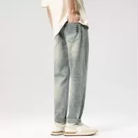 阿美咔叽男士牛仔裤 锥形宽松版型泥染做旧 垂感复古日常长裤