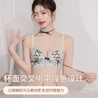 内衣文胸套装绑带蕾丝小胸少女无钢圈胸罩聚拢甜美性感透气胸衣