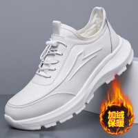 休闲运动鞋男2026冬季新款高档潮流时尚小白鞋保暖加绒男士棉鞋