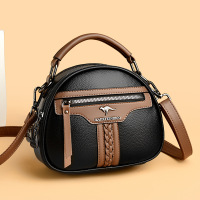 包包女包新款2026拼接撞色斜挎包女欧美单肩包女小圆包女
