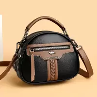 包包女包新款2026拼接撞色斜挎包女欧美单肩包女小圆包女