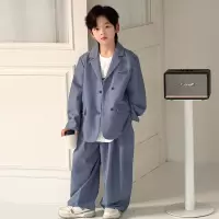 儿童装男童套装春装2026新款中大童春季休闲西服男孩西装两件套潮