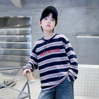 儿童装男童春装卫衣2026新款中大童春秋款男孩春季条纹上衣潮