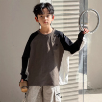 儿童长袖上衣春装2026新款男童打底衫内搭可外穿男孩大童春秋T恤