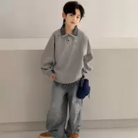 男童POLO衫卫衣春秋款2026新款男孩痞帅潮内搭儿童装春装长袖上衣