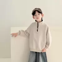 男童半拉链立领卫衣2026新款儿童大童韩版上衣男孩立领痞帅风春装