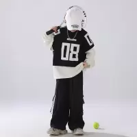 男童卫衣春秋款2026新款痞儿童装帅气大童男孩秋季假两件打底上衣